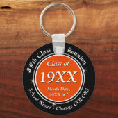 Oranje, zwart en wit, klasse reünie-Souvenirs Sleutelhanger (Voorkant)