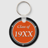 Oranje, zwart en wit, klasse reünie-Souvenirs Sleutelhanger (Achterkant)