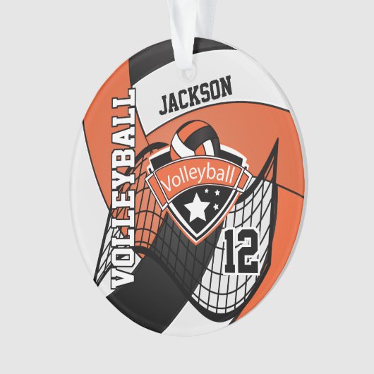 Oranje, zwart en wit 🏐 Ornament (voorkant)