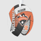 Oranje, zwart en wit 🏐 ❤ ornament (voorkant)