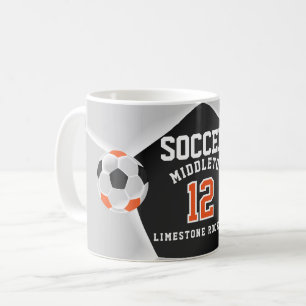 Oranje, Zwart en Wit ⚽ Voetbal Sport Koffiemok