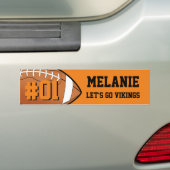 Oranje Zwart Football Team Bumpersticker (Op auto)
