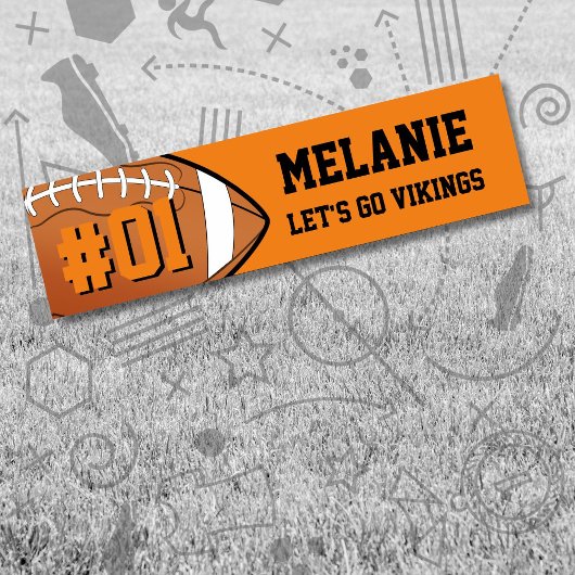 Oranje Zwart Football Team Bumpersticker