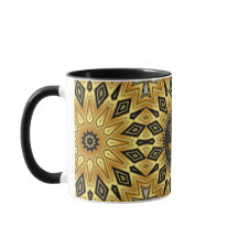 Oranje Zwart Geel Art Deco Mandala