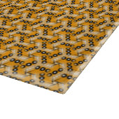 Oranje + zwart geometrisch patroon | Keukendecor Snijplank (Hoek)