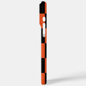 Oranje zwart geruit controlepatroon Case-Mate iPhone case (Achterkant / Links)