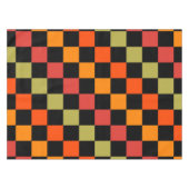 Oranje Zwart Geruit Gingham Patroon Tafelkleed (Voorkant (Horizontaal))