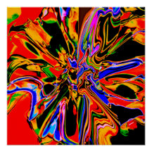 Oranje, zwart, goud, blauwe Psychedelische ventila