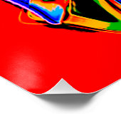 Oranje, zwart, goud, blauwe Psychedelische ventila Perfect Poster (Hoek)