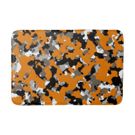 Oranje Zwart Grijs Taupe Camouflage Camo Print Badmat