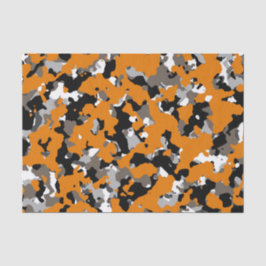 Oranje Zwart Grijs Taupe Camouflage Camo Print Fee Tissuepapier