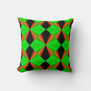 Oranje zwart Groen Kussen