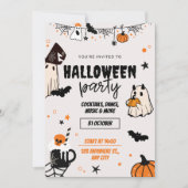 Oranje Zwart Halloween Feest Uitnodiging (Voorkant)