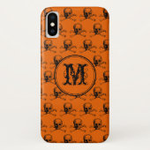 Oranje zwart Halloween gepersonaliseerd monogram Case-Mate iPhone Case (Achterkant)