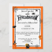 Oranje zwart Halloween Kaart (Voorkant)