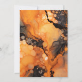 Oranje Zwart Halloween Trouw Uitnodiging (Achterkant)