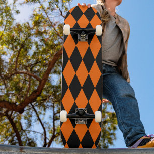 Oranje Zwart Harlekijn Diamanten Dammen Design  Persoonlijk Skateboard