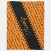 oranje zwart Het voetbalveld is mijn gelukkige ple Fleece Deken (Voorkant)