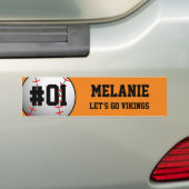 Oranje zwart honkbalteam bumpersticker (Op auto)
