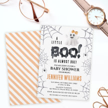 Oranje zwart klein boo spook meisje baby shower