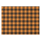 Oranje Zwart Kruisraster Buffelruit Tafelkleed (Voorkant (Horizontaal))