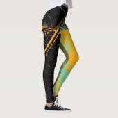  Oranje zwart leder Leggings (Rechts)