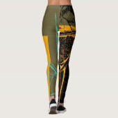  Oranje zwart leder Leggings (Achterkant)