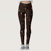 Oranje zwart leggings (Voorkant)