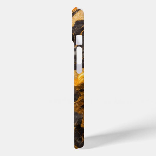 Oranje zwart marmeren patroon met goud Case-Mate iPhone case (Achterkant / Links)