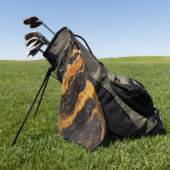 Oranje zwart marmeren patroon met goud golfhanddoek (Groen)