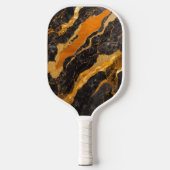 Oranje zwart marmeren patroon met goud pickleball paddle (Voorkant)
