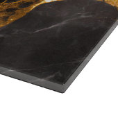 Oranje zwart marmeren patroon met goud snijplank (Hoek)