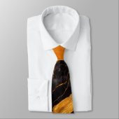Oranje zwart marmeren patroon met goud stropdas (Gebonden)