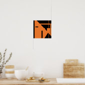 Oranje zwart MCM-achtig Geometrisch Abstract Ontwe Poster (Keuken)