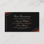 Oranje zwart met Chic Silver Border en Monogram Visitekaartje (Achterkant)
