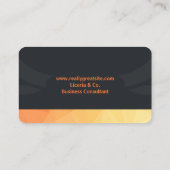 Oranje & Zwart Modern Visitekaartje (Achterkant)