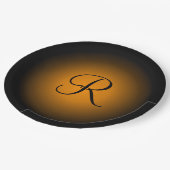 oranje zwart monogram bord (Gekanteld)