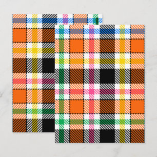 Oranje Zwart Multikleur Flanel Plaid Tartan Briefkaart