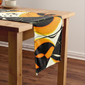 Oranje zwart ontwerp korte tafelloper (Voorbeeld)