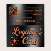 Oranje zwart oogschaduw palet gevouwen loyaliteits visitekaartje (Buitenkant ongevouwen)