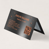 Oranje zwart oogschaduw palet gevouwen loyaliteits visitekaartje (Achterkant)