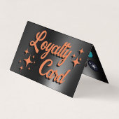 Oranje zwart oogschaduw palet gevouwen loyaliteits visitekaartje (Voorkant)