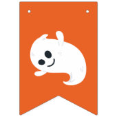 Oranje zwart Paarse Happy Halloween Leuke Ghost Vlaggetjes (Tweede vlag)