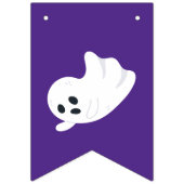 Oranje zwart Paarse Happy Halloween Leuke Ghost Vlaggetjes (Derde vlag)