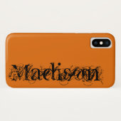 Oranje zwart, persoonlijke naam Halloween Case-Mate iPhone Case (Achterkant (horizontaal))