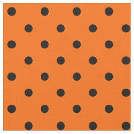 Oranje/zwart poka-dots stof