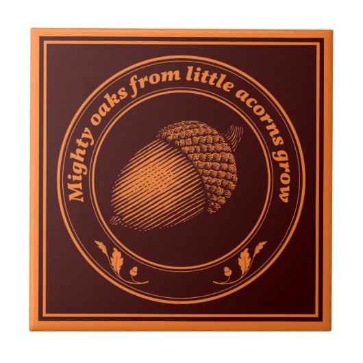  Oranje zwart proverb eikorp Plant Tegeltje (Voorkant)