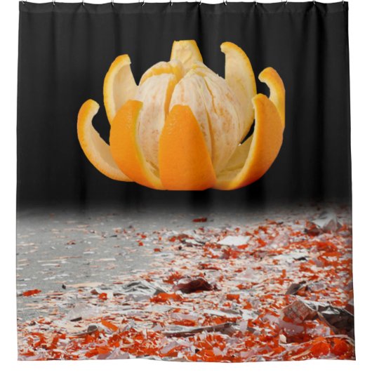 Oranje zwart-schoengordijn douchegordijn (Voorkant)