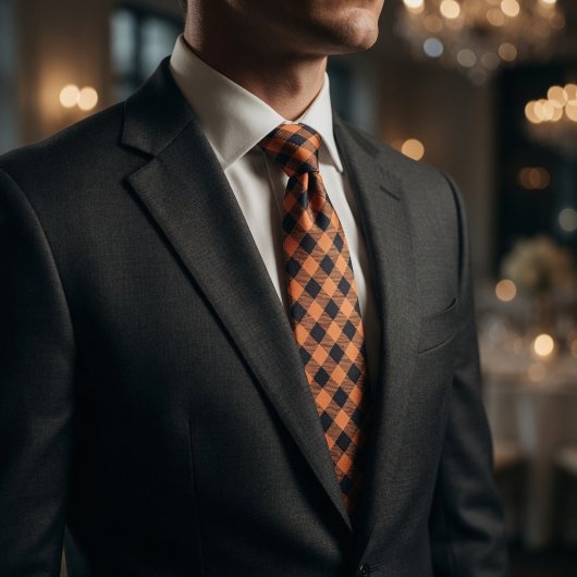Oranje Zwart Symmetrisch Stropdas