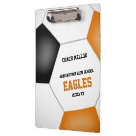 oranje zwart team kleuren gepersonaliseerde voetba klembord